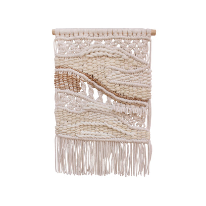 LOMASA WALL HANGING - IVORY/NATURAL - HAND KNITTED - WOOL