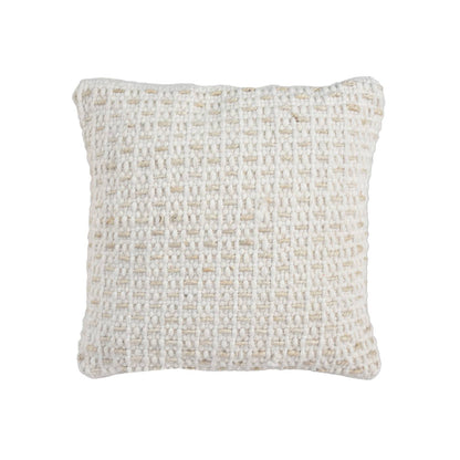 Lucerne Cushion, 45x45 cm, Natural White, Wool, Jute, Hand Woven, Pitloom, Flat Weave