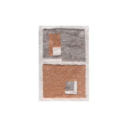 LUFHER BATH RUG - IVORY/BROWN/GREY - COTTON - TABLE TUFTED
