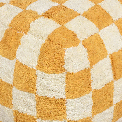 Lufkin Pouf, Cotton, Yellow, Bm Sn, All Cut 