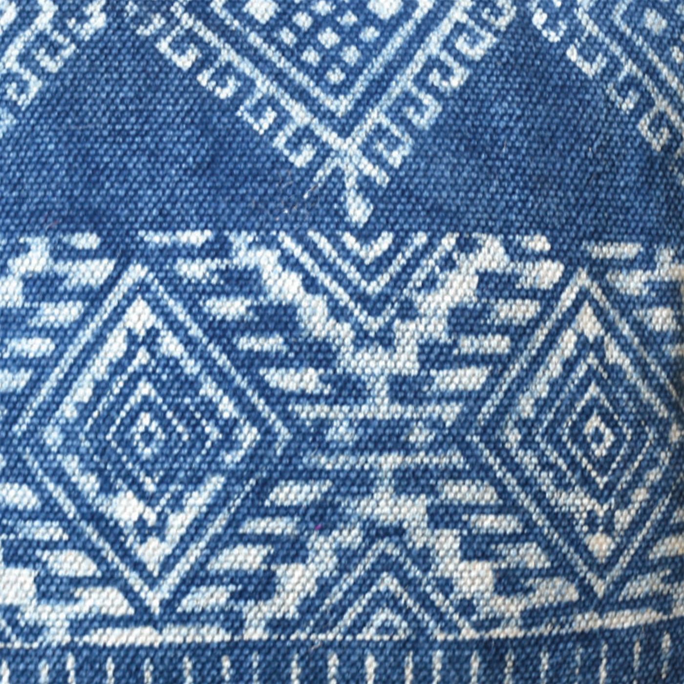 Lupin Pillow, Cotton, Printed, Blue, Pitloom, Flat Weave