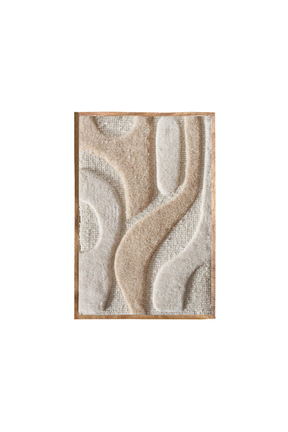LUXEN WALL ART AND TENERA WALL ART - IVORY/LIGHT BEIGE - HAND TUFTED - WOOL & WOOD FRAME