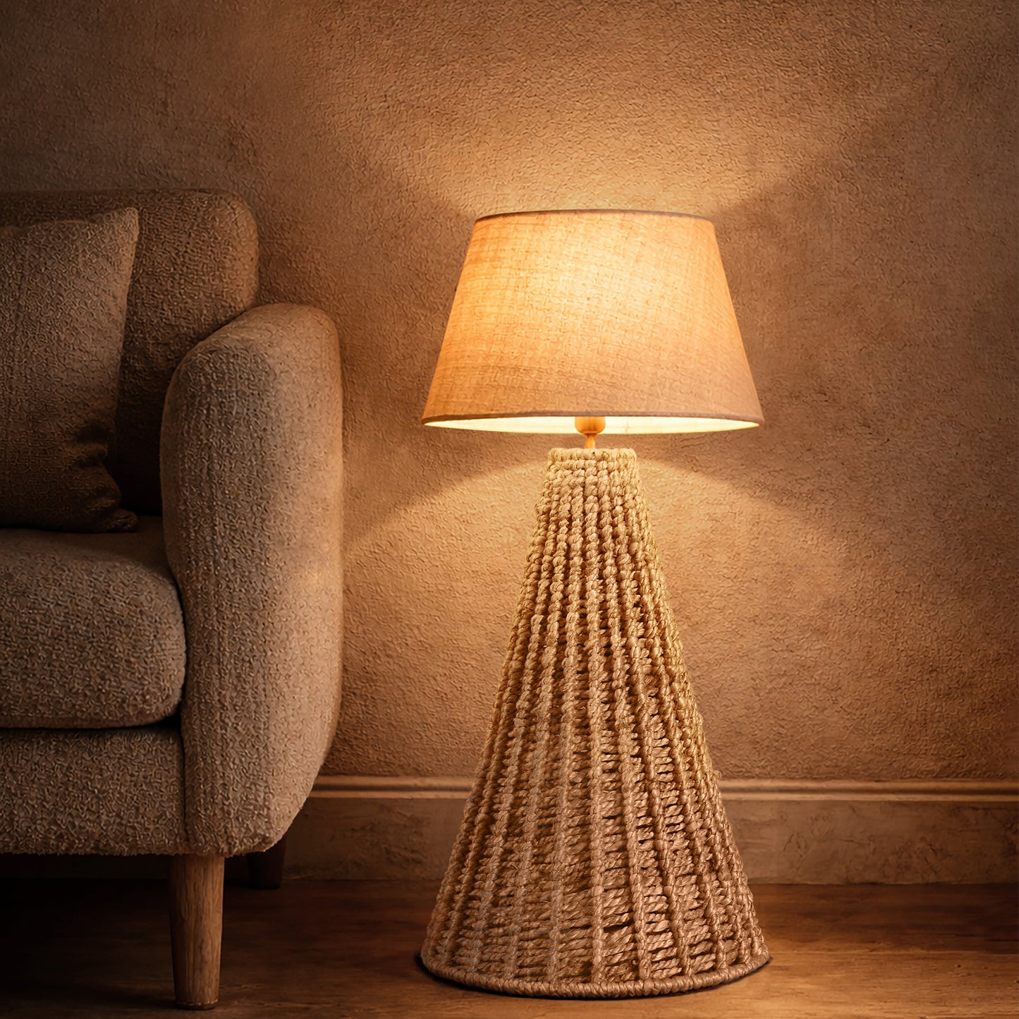 LUXO FLOOR LAMP - NATURAL - HAND MADE - JUTE
