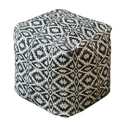 Maderia Pouf, Pet, Charcoal, PITLOOM / FLAT WEAVE