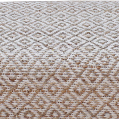 Malak Bench, Jute, Wool, Polyester, Natural, Natural White, Pitloom, Flat Weave