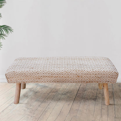 Malak Bench, Jute, Wool, Polyester, Natural, Natural White, Pitloom, Flat Weave