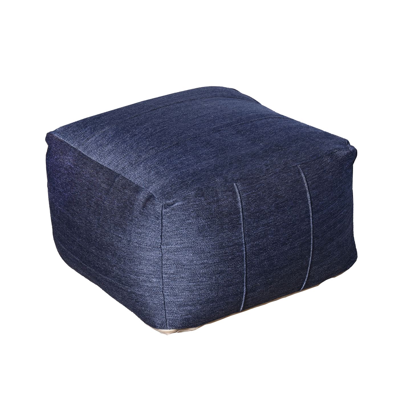 Malar Pouf, Polypropylene, Blue, Jaquard Durry, Flat Weave 