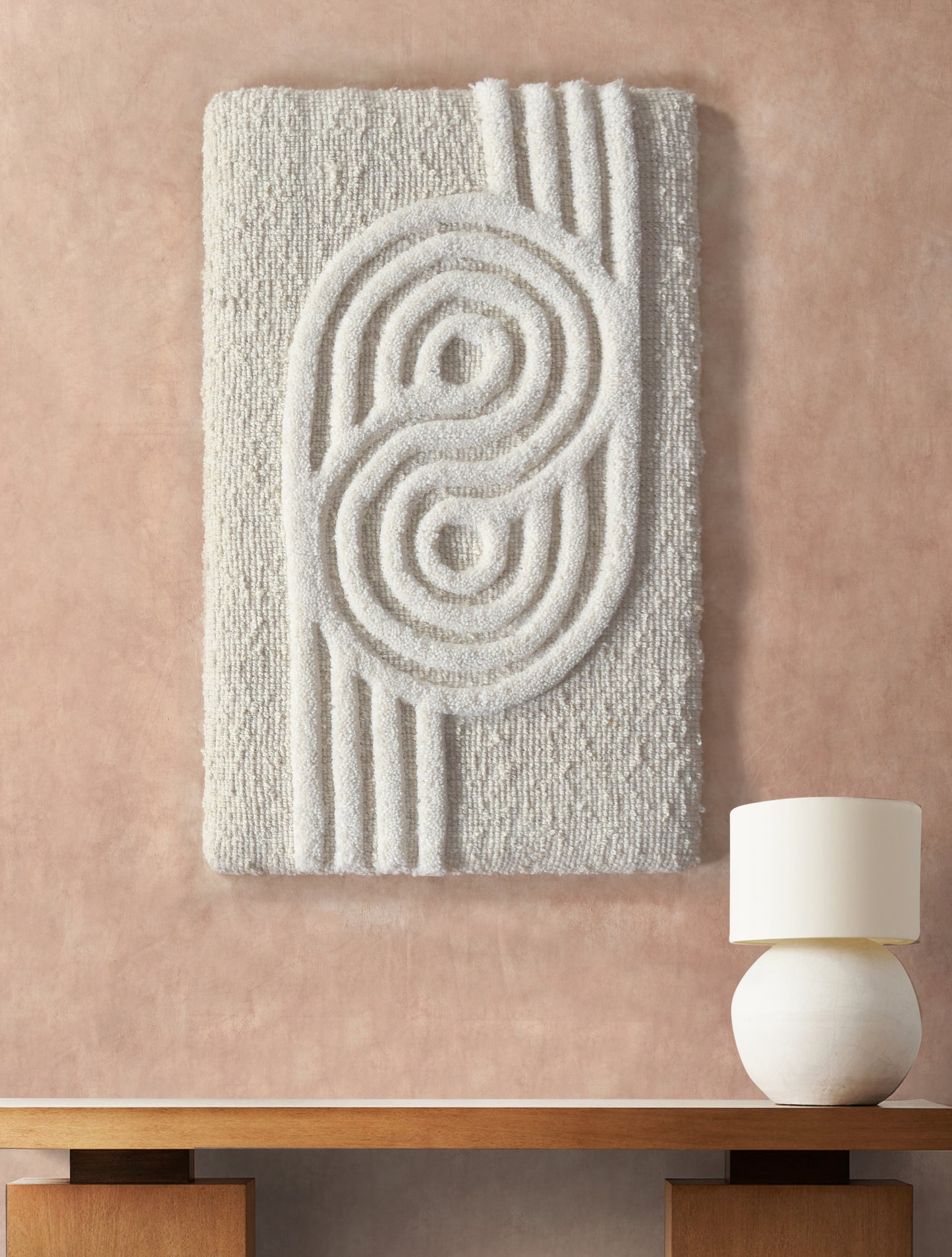 MISGAV WALL ART AND MAMEDOT WALL ART - IVORY - HAND WOVEN / OVER TUFTED - WOOL & MDF