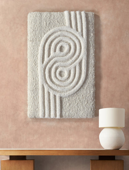 MISGAV WALL ART AND MAMEDOT WALL ART - IVORY - HAND WOVEN / OVER TUFTED - WOOL & MDF