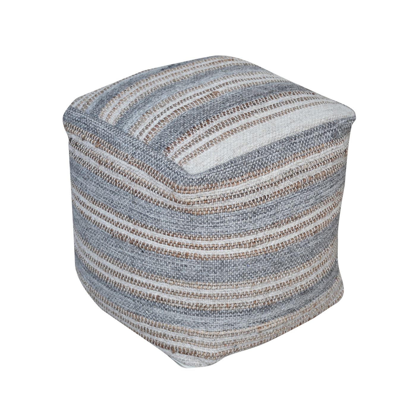 Mana Pouf,  Hemp, Wool, Natural, Grey