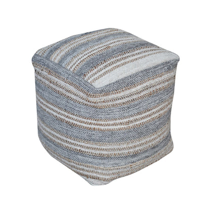 Mana Pouf,  Hemp, Wool, Natural, Grey