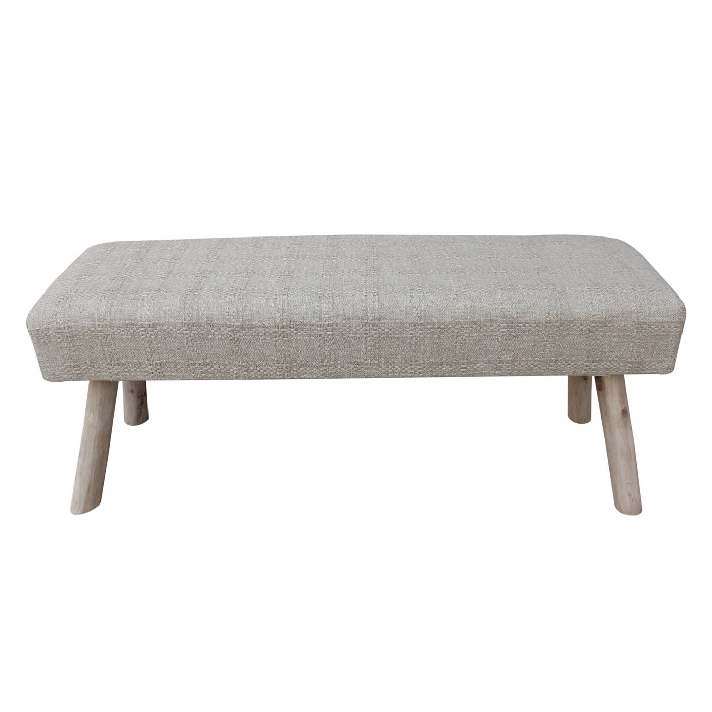 Marsan Bench, Linen, Viscose, Beige, Hand woven, Flat Weave
