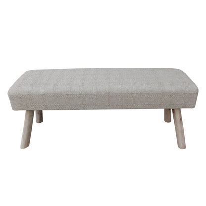 Marsan Bench, Linen, Viscose, Beige, Hand woven, Flat Weave