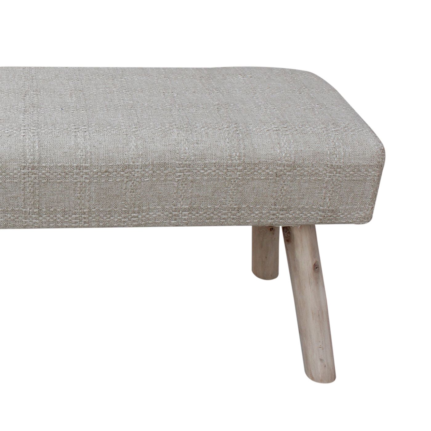 Marsan Bench, Linen, Viscose, Beige, Hand woven, Flat Weave