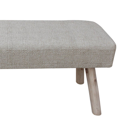 Marsan Bench, Linen, Viscose, Beige, Hand woven, Flat Weave