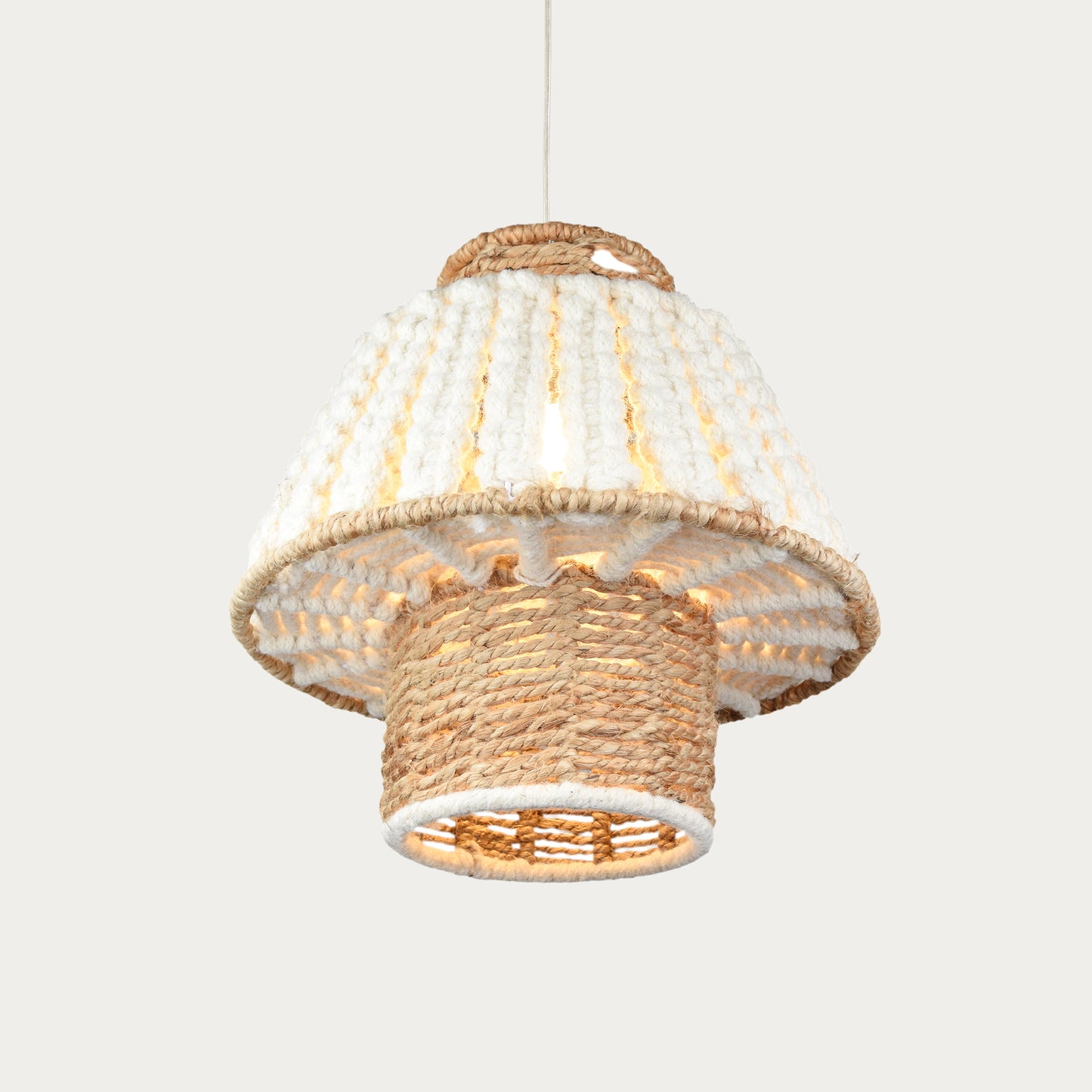 MAUA LAMP - IVORY/NATURAL - HAND MADE - WOOL/JUTE