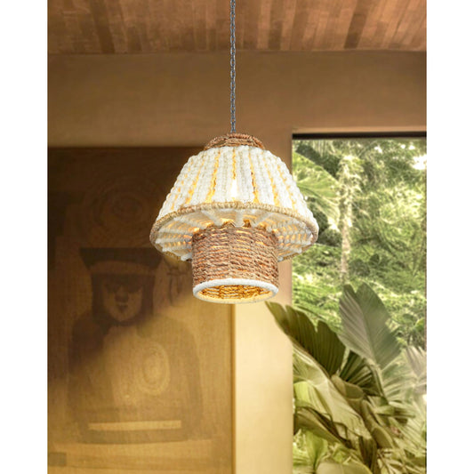 MAUA LAMP - IVORY/NATURAL - HAND MADE - WOOL/JUTE