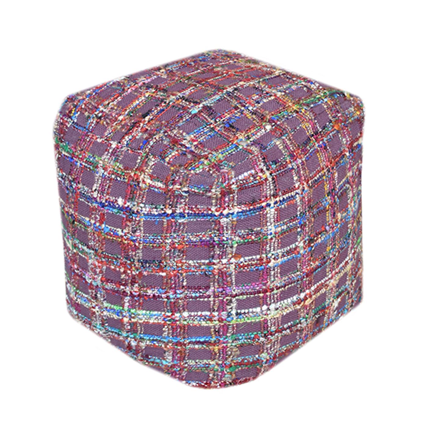 Melun Pouf, Polyester, Cotton, Multi