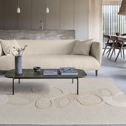 Area Rug, Bedroom Rug, Living Room Rug, Living Area Rug, Indian Rug, Office Carpet, Office Rug, Shop Rug Online, Wool, Natural White, Hand woven, Cut And Loop, Textured