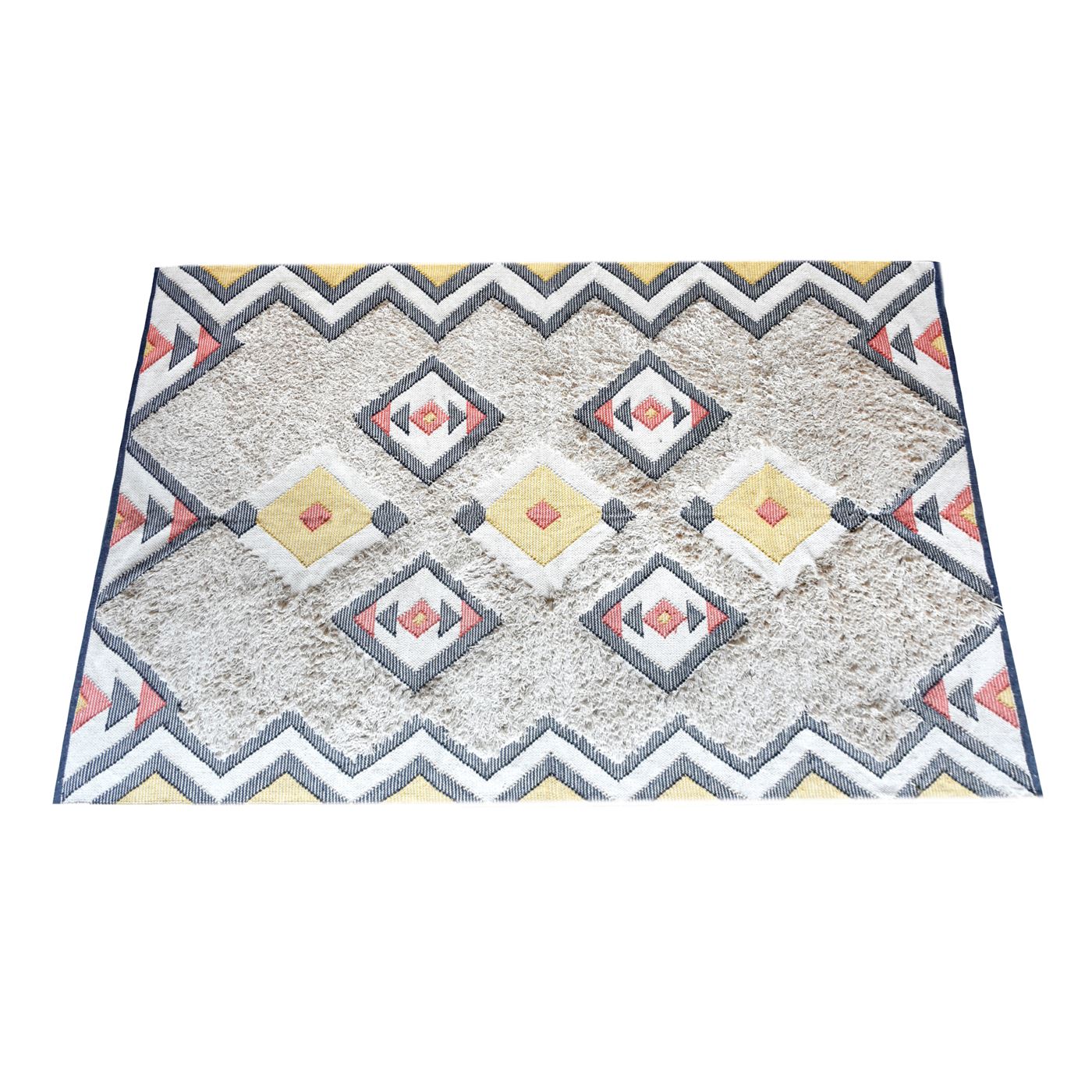 Area Rug, Bedroom Rug, Living Room Rug, Living Area Rug, Indian Rug, Office Carpet, Office Rug, Shop Rug Online, Cotton, Natural White, Charcoal, Brick, , Geometrical