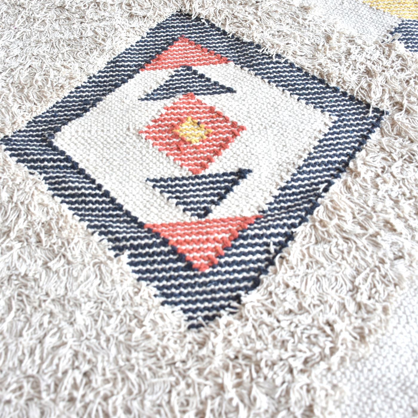 Area Rug, Bedroom Rug, Living Room Rug, Living Area Rug, Indian Rug, Office Carpet, Office Rug, Shop Rug Online, Cotton, Natural White, Charcoal, Brick, , Geometrical