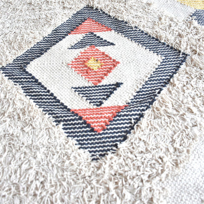 Area Rug, Bedroom Rug, Living Room Rug, Living Area Rug, Indian Rug, Office Carpet, Office Rug, Shop Rug Online, Cotton, Natural White, Charcoal, Brick, , Geometrical