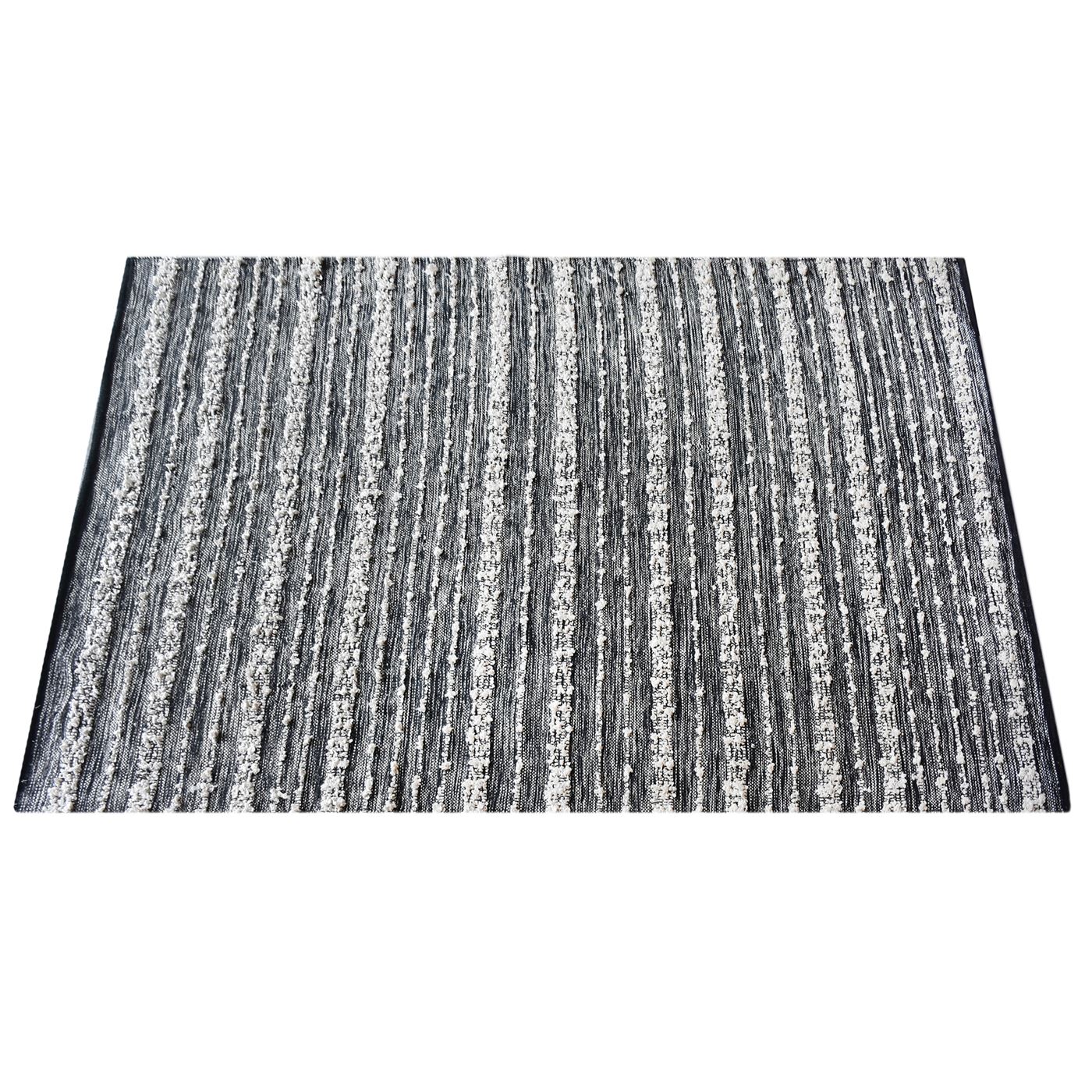 Area Rug, Bedroom Rug, Living Room Rug, Living Area Rug, Indian Rug, Office Carpet, Office Rug, Shop Rug Online, Pet, Polyester, Natural White, Black, Pitloom, Flat Weave, Stripes