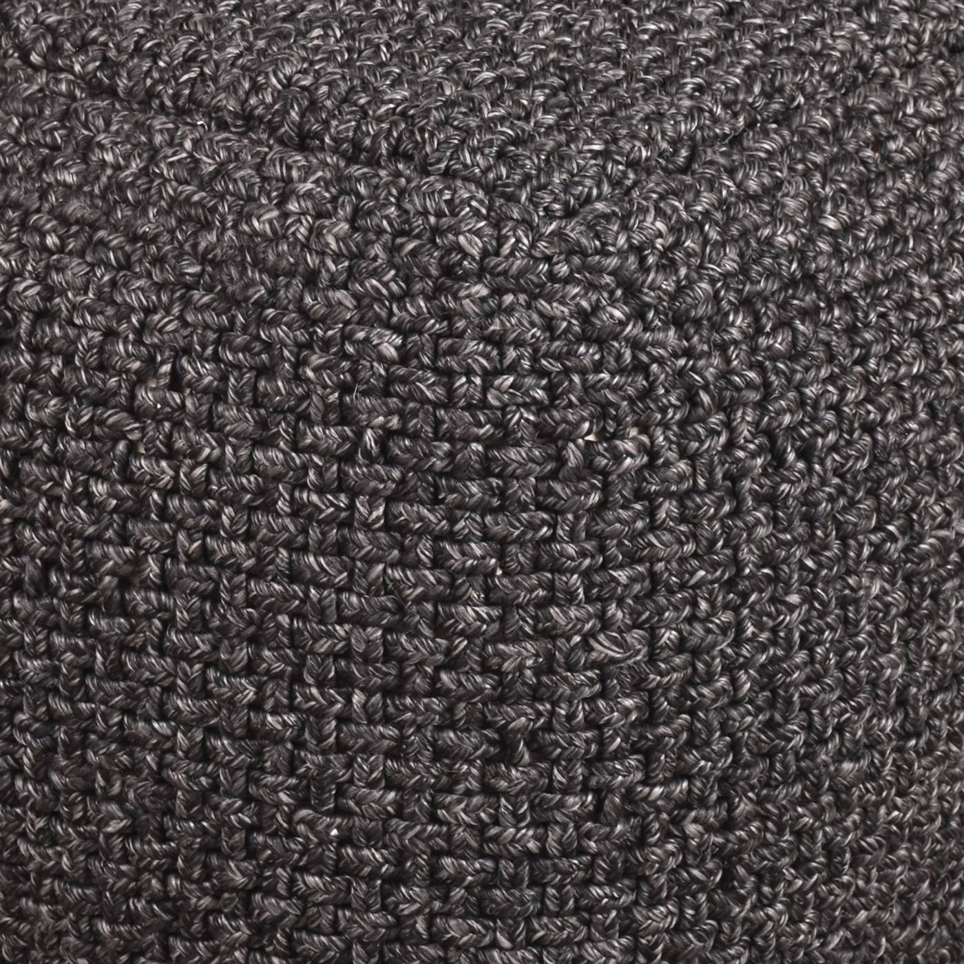 Moffat Pouf, 40x40x40 cm, Charcoal, Polypropylene, PET, Hand Made, Hm Stitching, Flat Weave
