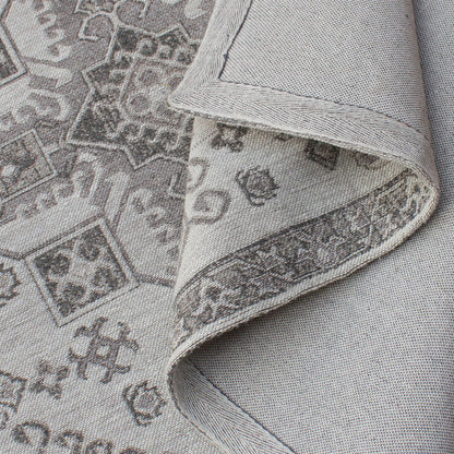 Area Rug, Bedroom Rug, Living Room Rug, Living Area Rug, Indian Rug, Office Carpet, Office Rug, Shop Rug Online, Wool Polyester Blend, Grey, Charcoal, Jaquard Durry, Flat Weave, traditional