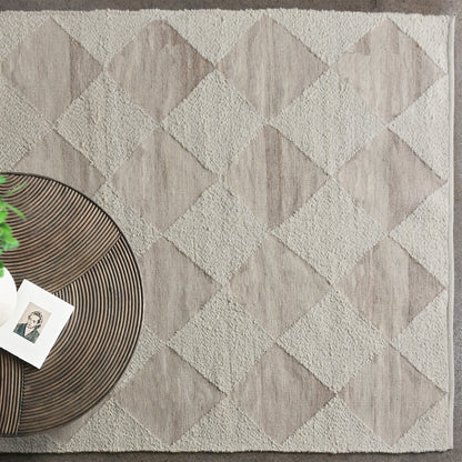 MOLOPO RUG - IVORY/BEIGE - WOOL/PET