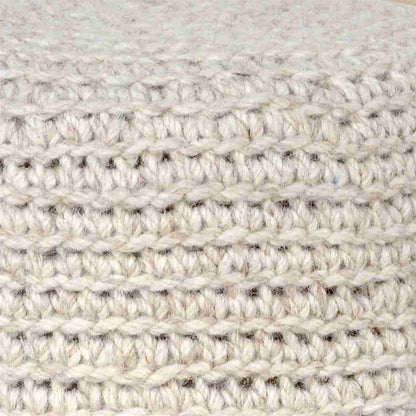 Montana Round Stool, Wool, Natural White, Hm Knitted, Flat Weave 