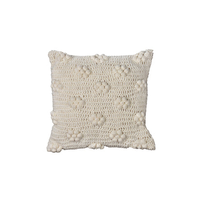 MONYO CUSHION - HANDKNITTED - WOOL - IVORY