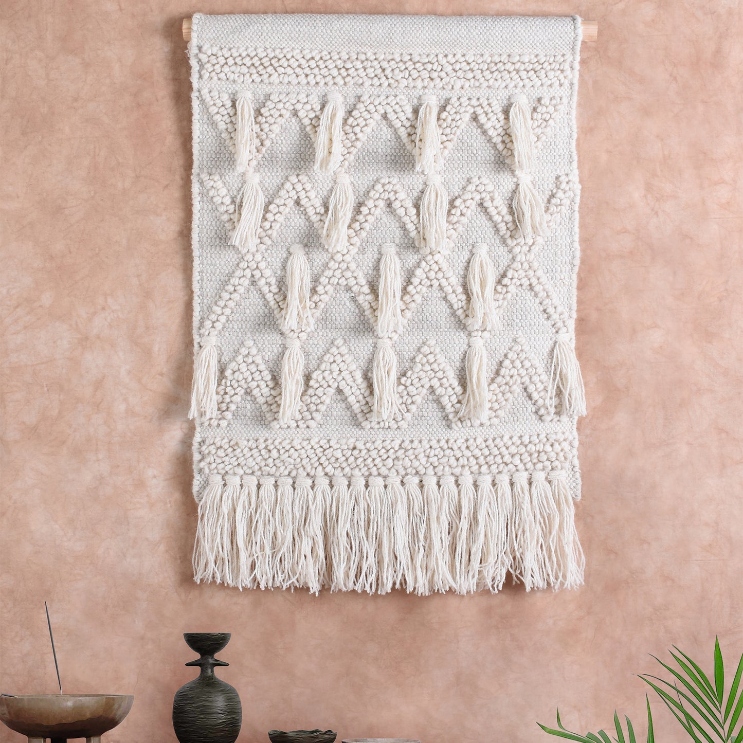 MURGENI WALL HANGING - IVORY - HANDWOVEN - WOOL
