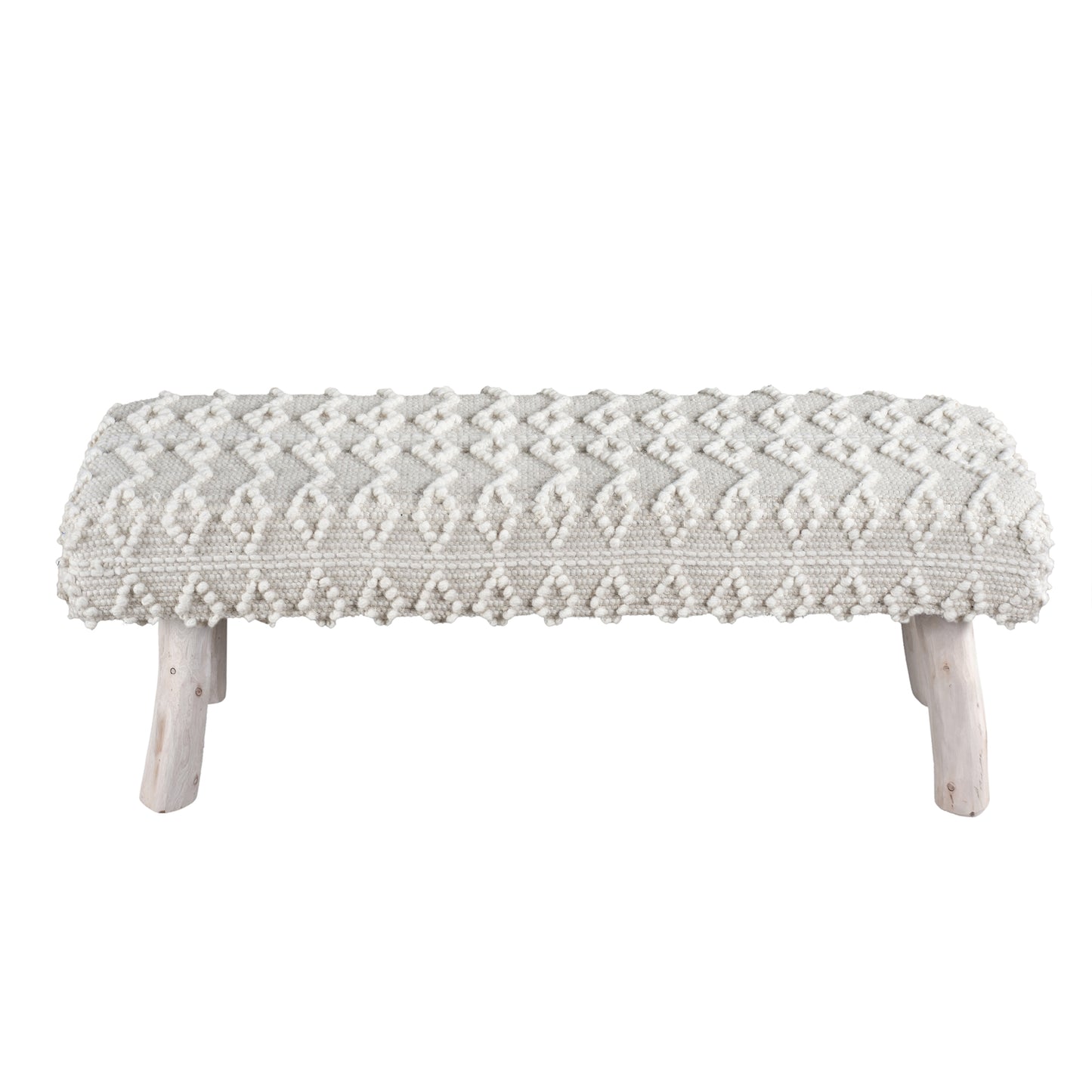 MWEWE BENCH - IVORY - HAND WOVEN - WOOL