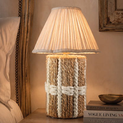METRIX TABLE LAMP - NATURAL/IVORY - HAND MADE - JUTE/WOOL