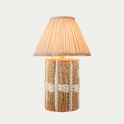 METRIX TABLE LAMP - NATURAL/IVORY - HAND MADE - JUTE/WOOL