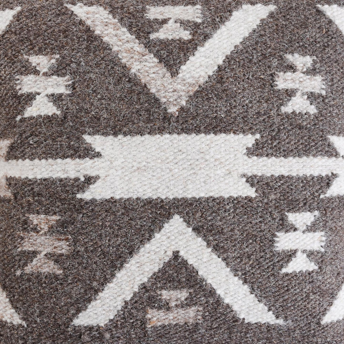 MOWINKLE  CUSHION - WOOL - BROWN/IVORY - HANDWOVEN