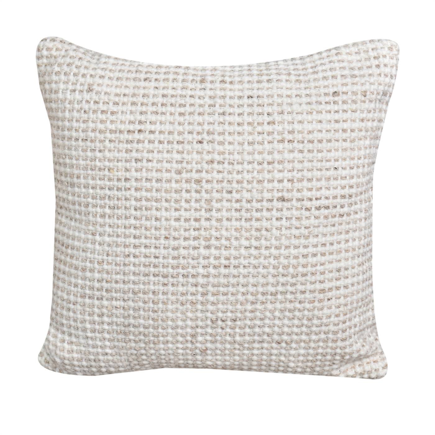 Nautilus Cushion, 45x45 cm, Natural White, Beige, Wool, Hand Woven, Handwoven, Flat Weave