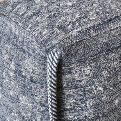 Navia Pouf, Cotton Chenille, Grey, Jaquard Durry, Flat Weave 