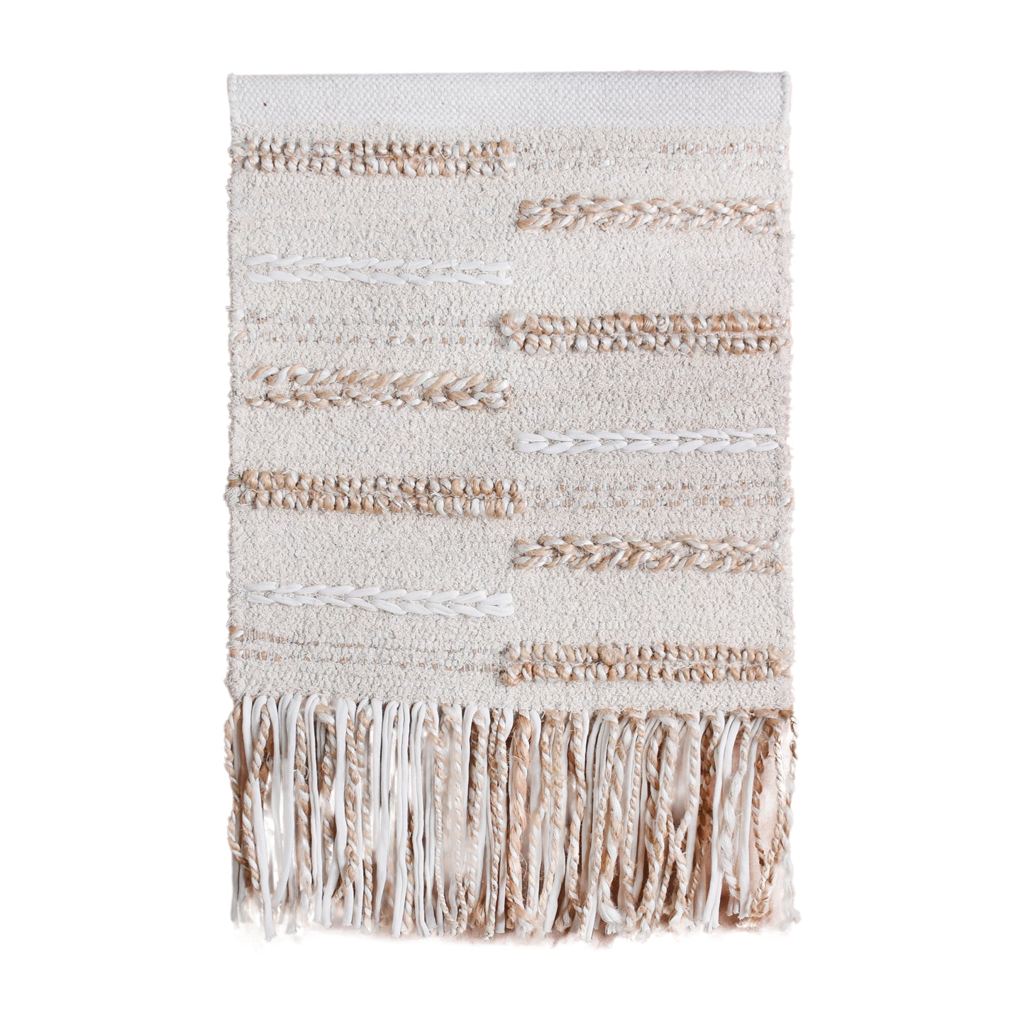 NEGRESTI WALL HANGING - IVORY - HANDWOVEN - JUTE/COTTON SALVAGE & RAG