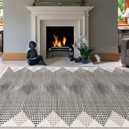 Area Rug, Bedroom Rug, Living Room Rug, Living Area Rug, Indian Rug, Office Carpet, Office Rug, Shop Rug Online, Wool, Natural White, Grey, Charcoal, Pitloom, Flat Weave, traditional