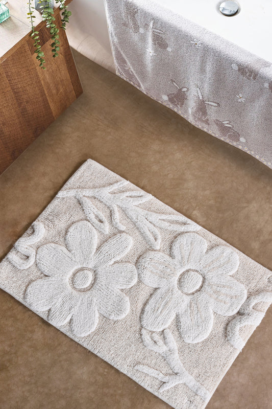 NILLAIG BATH RUG - NATURAL/BEIGE - COTTON - TABLE TUFTED