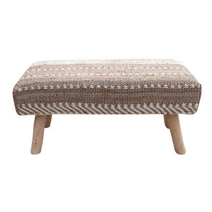 Niobe Bench, Jute, Wool, Natural, Natural White, Pitloom, Flat Weave