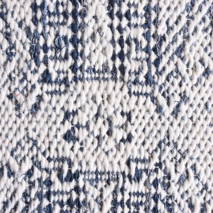 NISHE RUG - IVORY/BLUE - JACQUARD WOVEN - COTTON DENIM/WOOL