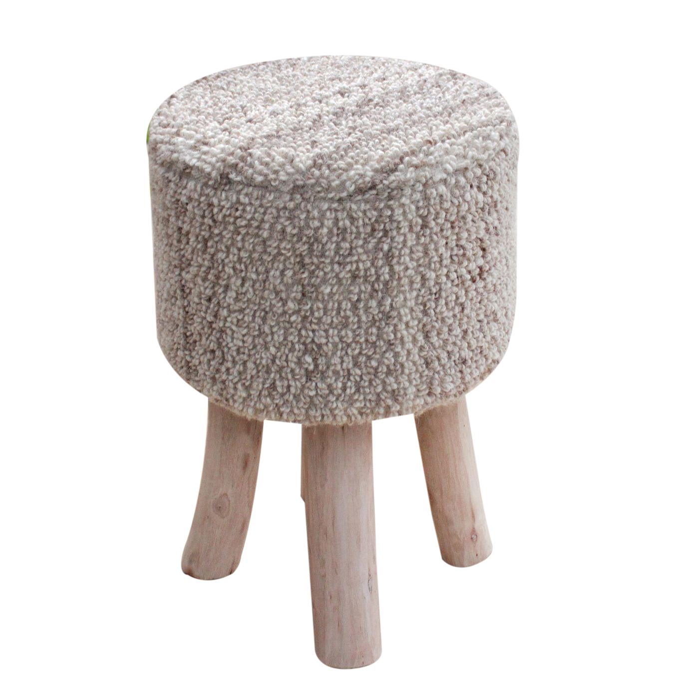 Nizam Stool, Wool, Beige, Hand woven, All Loop 