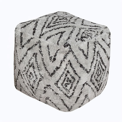 Noah Pouf, Cotton, Grey,Charcoal, Bm Fn, All Cut 