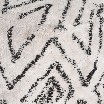 Noah Pouf, Cotton, Natural White,Charcoal, Bm Fn, All Cut 