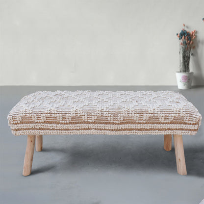 Nordli Bench, Jute, Wool, Natural, Natural White, Pitloom, All Loop