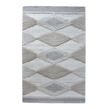 Area Rug, Bedroom Rug, Living Room Rug, Living Area Rug, Indian Rug, Office Carpet, Office Rug, Shop Rug Online, Wool, Natural White, Beige, Grey, Pitloom, All Loop, Symmetrical