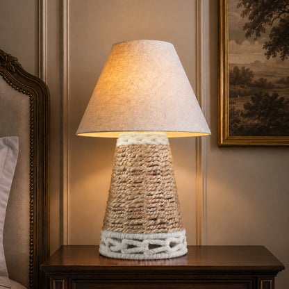 NALEN TABLE LAMP - NATURAL/IVORY - HAND MADE - JUTE/WOOL